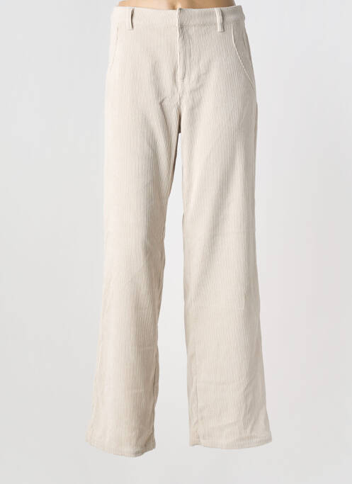 Pantalon large taille à pinces taille haute beige CREAM femme