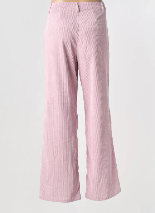 Pantalon large taille à pinces taille haute rose CREAM femme