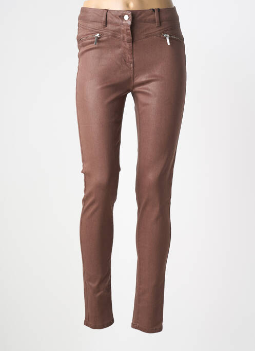 Jeans skinny taille basse taille basse marron JULIE GUERLANDE femme