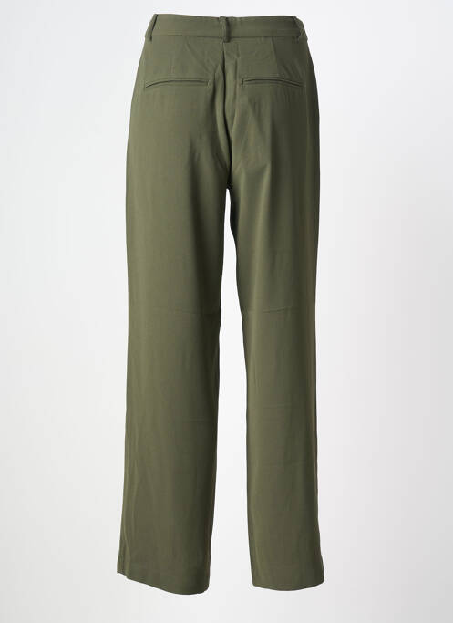 Pantalon droit tissage crêpe taille normale vert CREAM femme