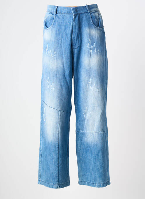 Jeans coupe large effet usé délavé taille normale bleu BANDITAS FROM MARSEILLE femme