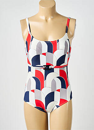 Maillot de bain 1 pièce imprimé fantaisie bleu LAGON BLEU femme