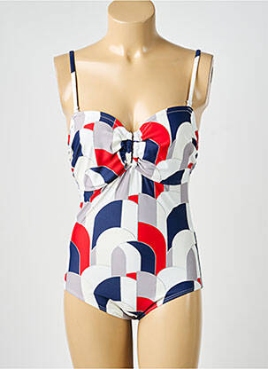 Maillot de bain 1 pièce imprimé fantaisie bleu LAGON BLEU femme