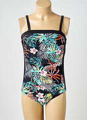 Maillot de bain 1 pièce imprimé fantaisie noir LAGON BLEU femme