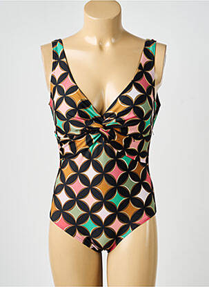 Maillot de bain 1 pièce imprimé fantaisie noir LAGON BLEU femme