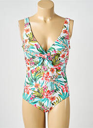 Maillot de bain 1 pièce imprimé fantaisie blanc LAGON BLEU femme