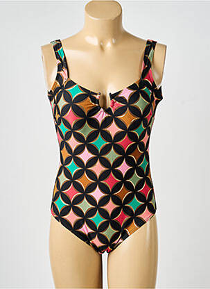 Maillot de bain 1 pièce imprimé fantaisie noir LAGON BLEU femme
