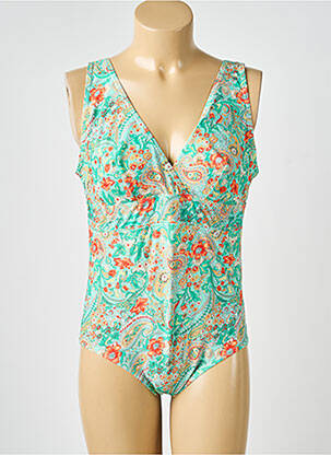 Maillot de bain 1 pièce imprimé fantaisie vert LAGON BLEU femme