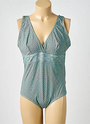 Maillot de bain 1 pièce imprimé fantaisie bleu LAGON BLEU femme