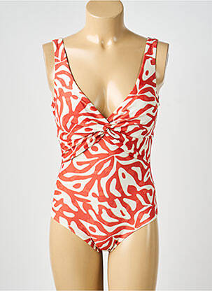 Maillot de bain 1 pièce imprimé fantaisie rouge LAGON BLEU femme