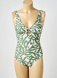 Maillot de bain 1 pièce imprimé fantaisie vert LAGON BLEU femme