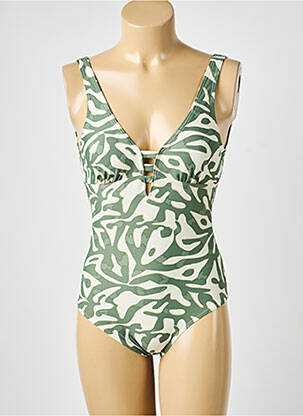 Maillot de bain 1 pièce imprimé fantaisie vert LAGON BLEU femme