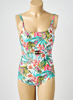 Maillot de bain 1 pièce imprimé fantaisie blanc LAGON BLEU femme