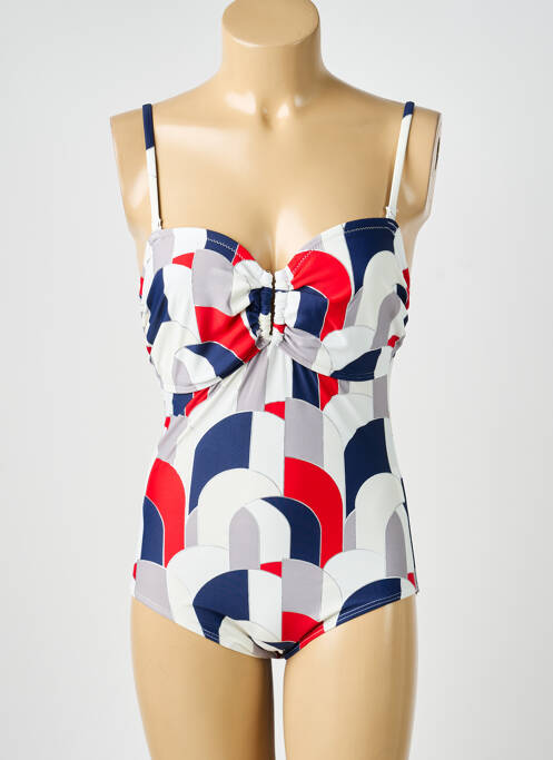 Maillot de bain 1 pièce imprimé fantaisie bleu LAGON BLEU femme