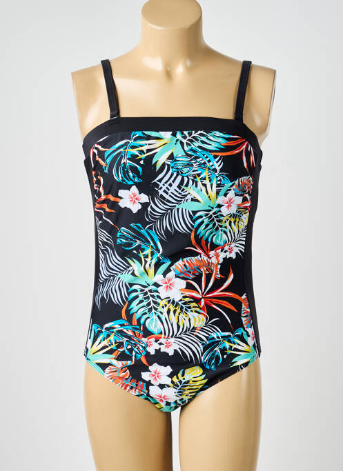 Maillot de bain 1 pièce imprimé fantaisie noir LAGON BLEU femme