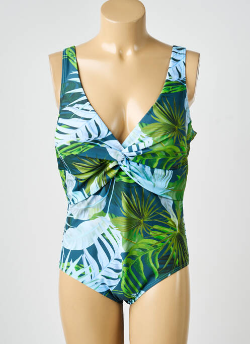 Maillot de bain 1 pièce imprimé fantaisie vert LAGON BLEU femme