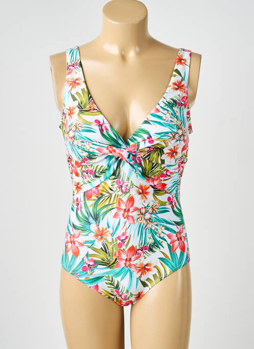 Maillot de bain 1 pièce imprimé fantaisie blanc LAGON BLEU femme