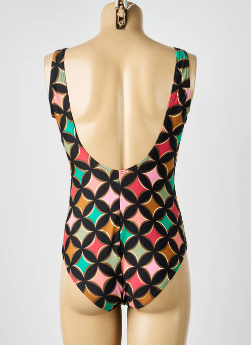 Maillot de bain 1 pièce imprimé fantaisie noir LAGON BLEU femme