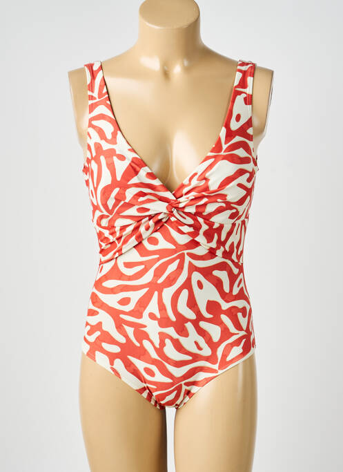 Maillot de bain 1 pièce imprimé fantaisie rouge LAGON BLEU femme