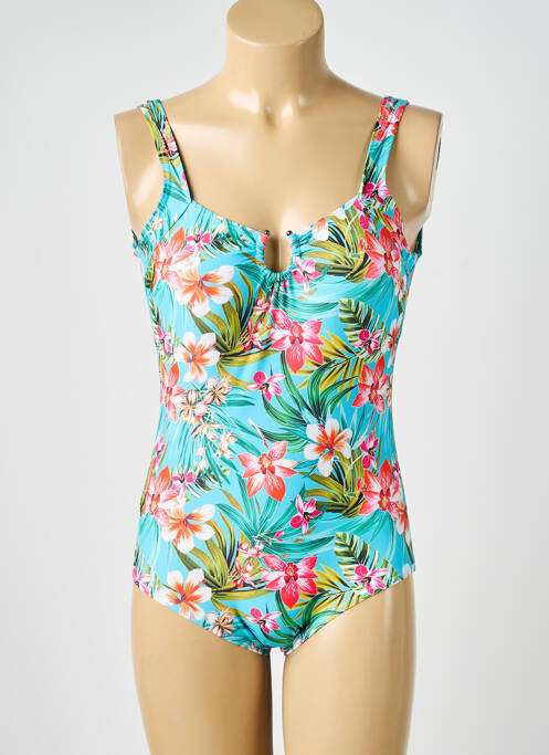 Maillot de bain 1 pièce imprimé fantaisie bleu LAGON BLEU femme