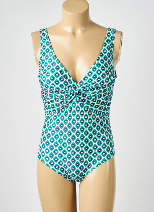 Maillot de bain 1 pièce imprimé fantaisie vert LAGON BLEU femme