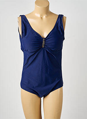 Maillot de bain 1 pièce imprimé fantaisie haut soutien-gorge moulé bleu KATIA femme