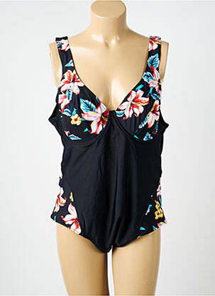 Maillot de bain 1 pièce effet matière satinée haut soutien-gorge moulé noir NEUFRED femme