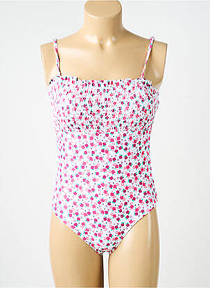 Maillot de bain 1 pièce effet matière satinée haut soutien-gorge moulé rose MERMAID femme