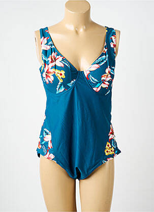 Maillot de bain 1 pièce effet matière satinée haut soutien-gorge moulé vert NEUFRED femme