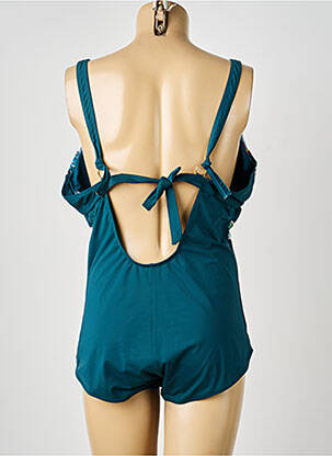 Maillot de bain 1 pièce effet matière satinée haut soutien-gorge moulé vert FEI femme