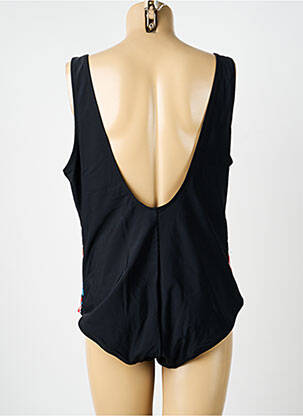Maillot de bain 1 pièce effet matière satinée haut soutien-gorge moulé noir NEUFRED femme
