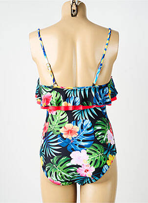 Maillot de bain 1 pièce effet matière satinée haut soutien-gorge moulé bleu NEUFRED femme