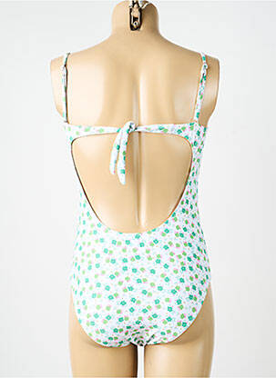 Maillot de bain 1 pièce effet matière satinée haut soutien-gorge moulé vert MERMAID femme