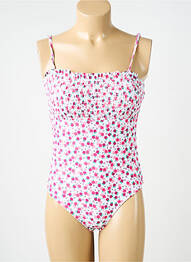 Maillot de bain 1 pièce effet matière satinée haut soutien-gorge moulé rose MERMAID femme