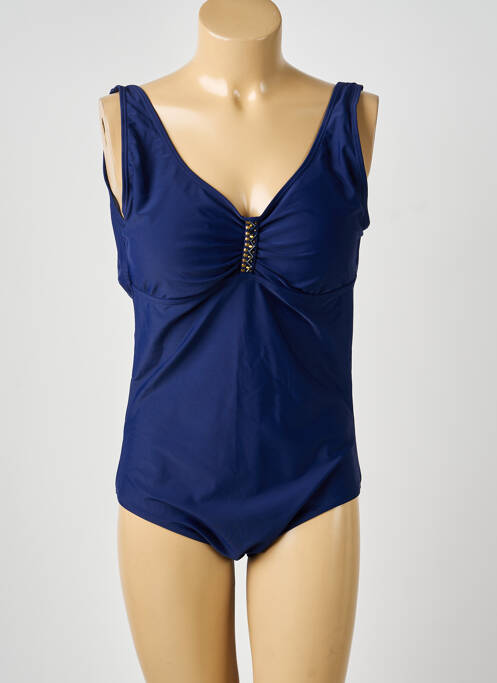 Maillot de bain 1 pièce imprimé fantaisie haut soutien-gorge moulé bleu KATIA femme