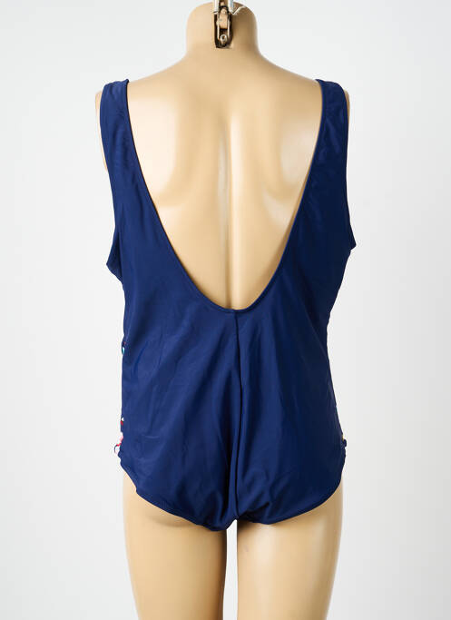 Maillot de bain 1 pièce effet matière satinée haut soutien-gorge moulé bleu NEUFRED femme