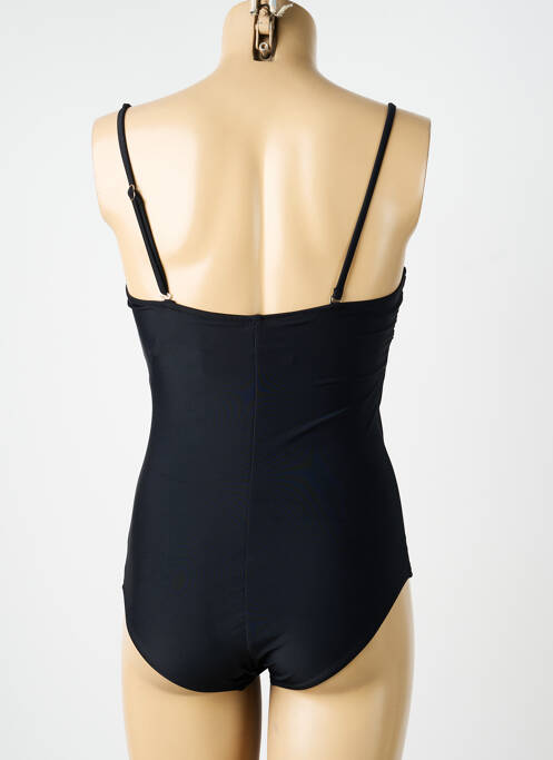 Maillot de bain 1 pièce effet matière satinée haut soutien-gorge moulé noir VERY ZEN femme