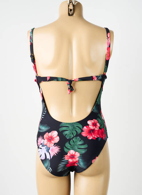 Maillot de bain 1 pièce effet matière satinée haut soutien-gorge moulé noir VIDOYA femme