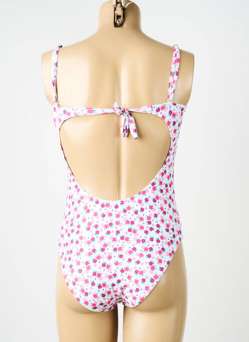 Maillot de bain 1 pièce effet matière satinée haut soutien-gorge moulé rose MERMAID femme