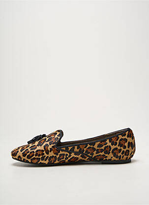 Mocassins chiquet talon plat jusqu'à 3cm marron LES TROPEZIENNES PAR M.BELARBI femme