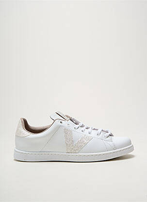 Baskets tissage satiné talon plat jusqu'à 3cm blanc VICTORIA femme