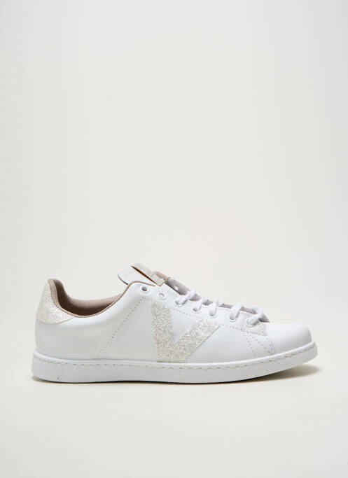 Baskets tissage satiné talon plat jusqu'à 3cm blanc VICTORIA femme