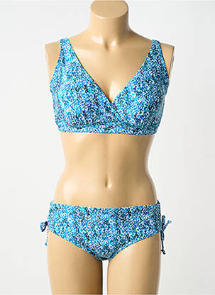 Maillot de bain 2 pièces stretch haut soutien-gorge avec mousse de rembourrage amovible bleu LAGON BLEU femme