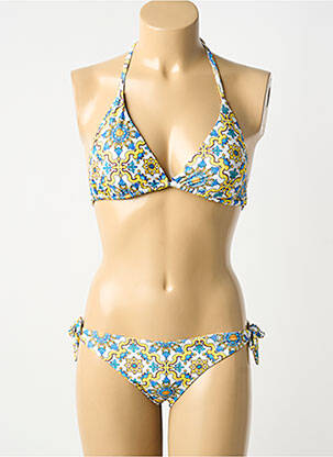 Maillot de bain 2 pièces stretch haut soutien-gorge avec mousse de rembourrage amovible jaune VIOLETTA femme