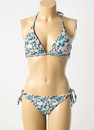 Maillot de bain 2 pièces stretch haut soutien-gorge avec mousse de rembourrage amovible vert FEI femme