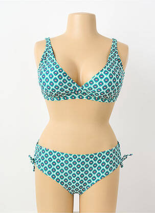 Maillot de bain 2 pièces stretch haut soutien-gorge avec mousse de rembourrage amovible vert LAGON BLEU femme