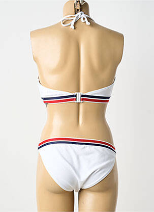 Maillot de bain 2 pièces stretch haut soutien-gorge avec mousse de rembourrage amovible blanc LAGON BLEU femme