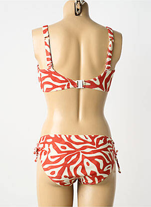 Maillot de bain 2 pièces stretch haut soutien-gorge balconnet orange LAGON BLEU femme