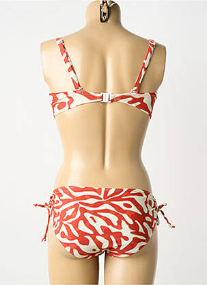 Maillot de bain 2 pièces stretch haut soutien-gorge balconnet orange LAGON BLEU femme