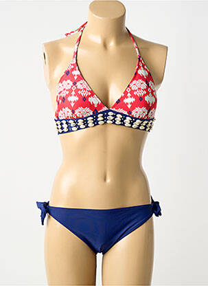 Maillot de bain 2 pièces stretch haut soutien-gorge avec mousse de rembourrage amovible bleu VERY ZEN femme
